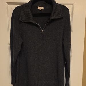 LOFT Charcoal Cowl Neck Sweater